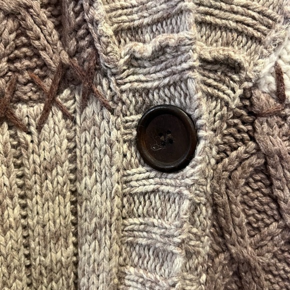 Chico’s Chunky Cable Knit Sweater Wool, Angora, Cashmere Blend Belted Cardigan - Picture 5 of 7